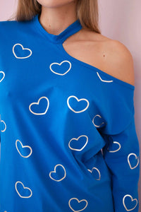 Blouse with print 9238 / – Blue cornflower цвет / color | Lexline Fashion