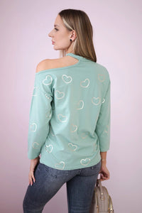 Blouse with print 9238 / – Dark || Mint цвет / color | Lexline Fashion
