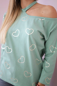 Blouse with print 9238 / – Dark || Mint цвет / color | Lexline Fashion