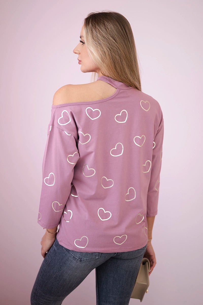 Blouse with print 9238 / – Dark || pink цвет / color | Lexline Fashion