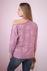 Blouse with print 9238 / – Dark || pink цвет / color | Lexline Fashion