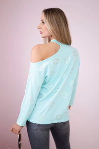 Blouse with print 9238 / – Mint цвет / color | Lexline Fashion