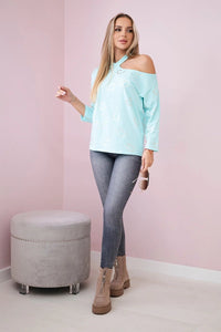 Blouse with print 9238 / – Mint цвет / color | Lexline Fashion