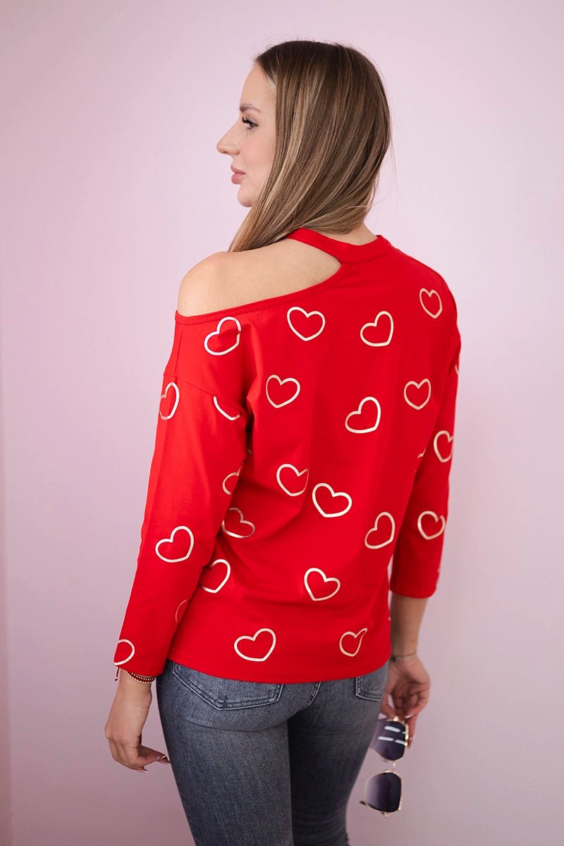 Blouse with print 9238 / – Red цвет / color | Lexline Fashion