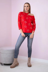 Blouse with print 9238 / – Red цвет / color | Lexline Fashion