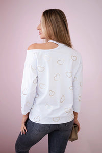 Blouse with print 9238 / – White цвет / color | Lexline Fashion