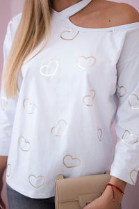 Blouse with print 9238 / – White цвет / color | Lexline Fashion