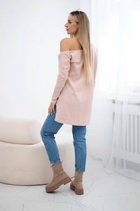 Blouse with print and longer back 9315 / – Dark || Powder цвет / color | Lexline Fashion