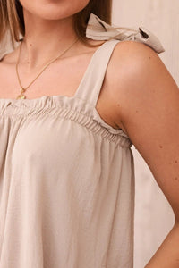 Blouse with straps 6863Q / – Beige цвет / color | Lexline Fashion