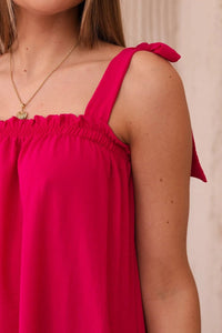 Blouse with straps 6863Q / – Fuchsia цвет / color | Lexline Fashion