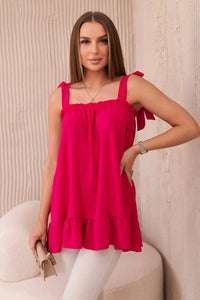 Blouse with straps 6863Q / – Fuchsia цвет / color | Lexline Fashion
