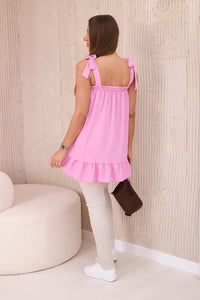 Blouse with straps 6863Q / – Light || Pink цвет / color | Lexline Fashion