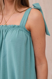 Blouse with straps 6863Q / – Mint || Dark цвет / color | Lexline Fashion