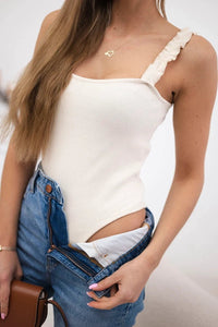 Blouse with straps 9257 / – Beige цвет / color | Lexline Fashion