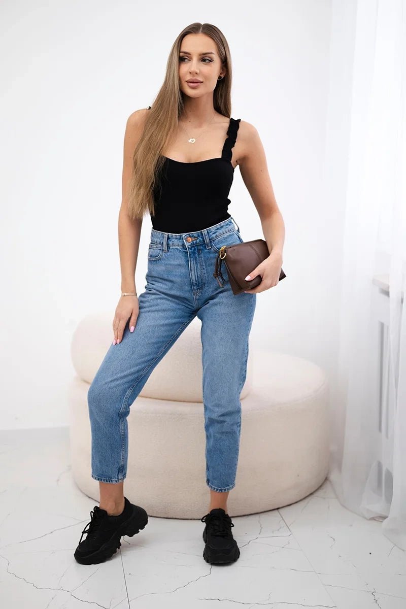 Blouse with straps 9257 / – Black цвет / color | Lexline Fashion
