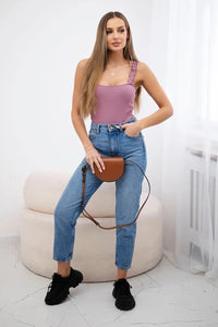 Blouse with straps 9257 / – Dark || pink цвет / color | Lexline Fashion