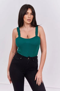 Blouse with straps 9257 / – Green цвет / color | Lexline Fashion