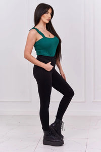 Blouse with straps 9257 / – Green цвет / color | Lexline Fashion