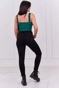 Blouse with straps 9257 / – Green цвет / color | Lexline Fashion