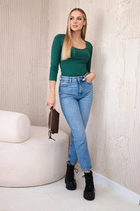 Body blouse with print 9234 / – Green цвет / color | Lexline Fashion
