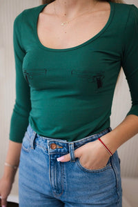 Body blouse with print 9234 / – Green цвет / color | Lexline Fashion