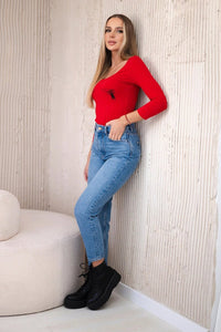 Body blouse with print 9234 / – Red цвет / color | Lexline Fashion