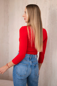 Body blouse with print 9234 / – Red цвет / color | Lexline Fashion