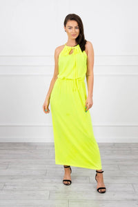 Boho dress 8893 / – Yellow neon цвет / color | Lexline Fashion