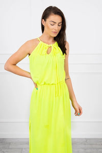 Boho dress 8893 / – Yellow neon цвет / color | Lexline Fashion