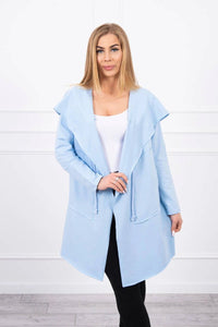 Cape with a loose hood 8928 / – Blue цвет / color | Lexline Fashion
