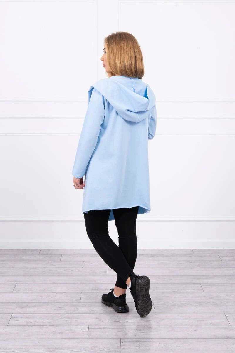 Cape with a loose hood 8928 / – Blue цвет / color | Lexline Fashion