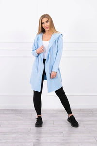 Cape with a loose hood 8928 / – Blue цвет / color | Lexline Fashion