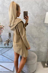 Cape with a loose hood 8928 / – Camel цвет / color | Lexline Fashion