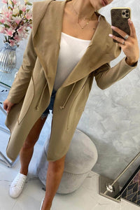 Cape with a loose hood 8928 / – Camel цвет / color | Lexline Fashion