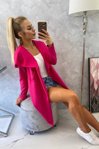 Cape with a loose hood 8928 / – Fuchsia цвет / color | Lexline Fashion