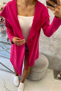 Cape with a loose hood 8928 / – Fuchsia цвет / color | Lexline Fashion
