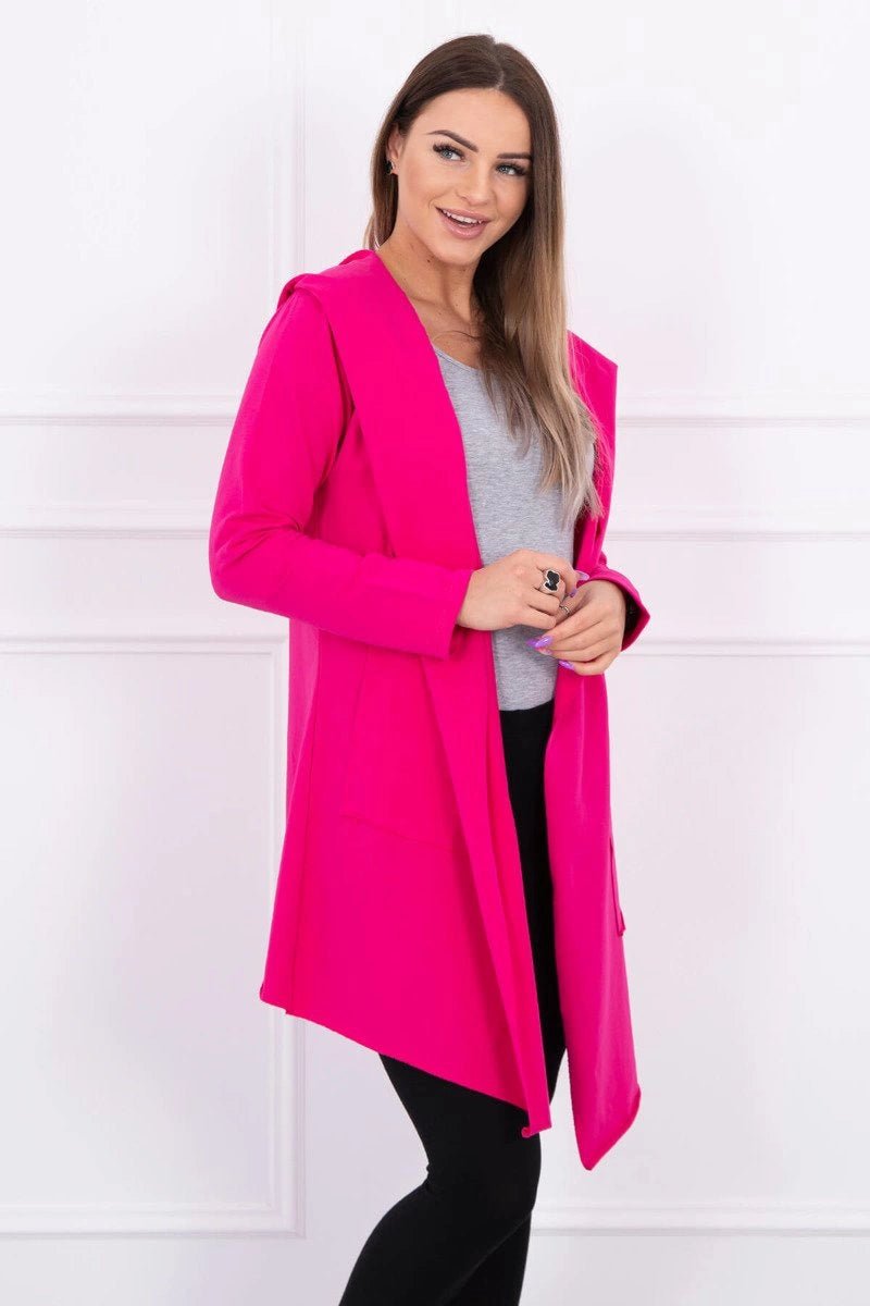 Cape with a loose hood 8928 / – Fuchsia цвет / color | Lexline Fashion
