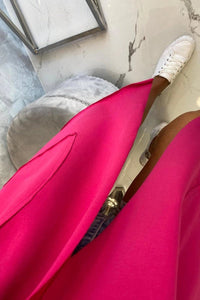 Cape with a loose hood 8928 / – Fuchsia цвет / color | Lexline Fashion