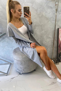 Cape with a loose hood 8928 / – Gray цвет / color | Lexline Fashion