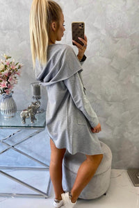 Cape with a loose hood 8928 / – Gray цвет / color | Lexline Fashion