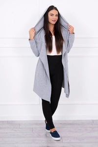 Cape with a loose hood 8928 / – Gray цвет / color | Lexline Fashion