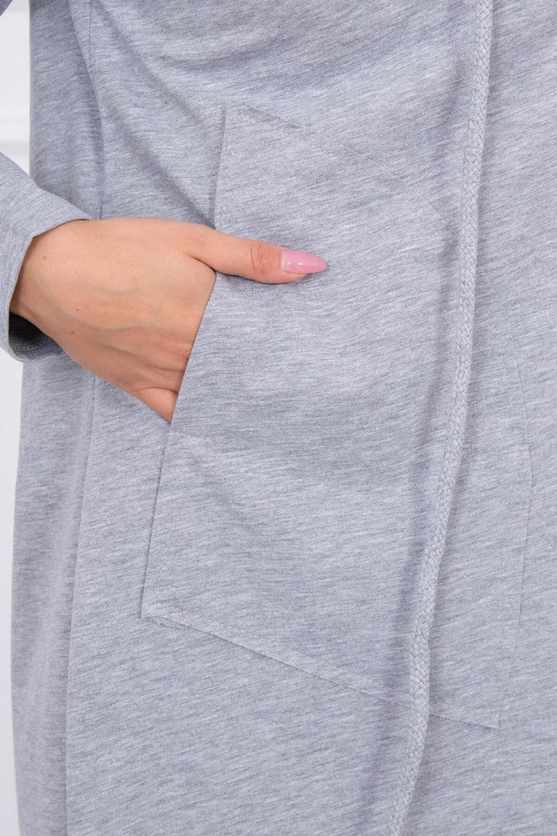 Cape with a loose hood 8928 / – Gray цвет / color | Lexline Fashion
