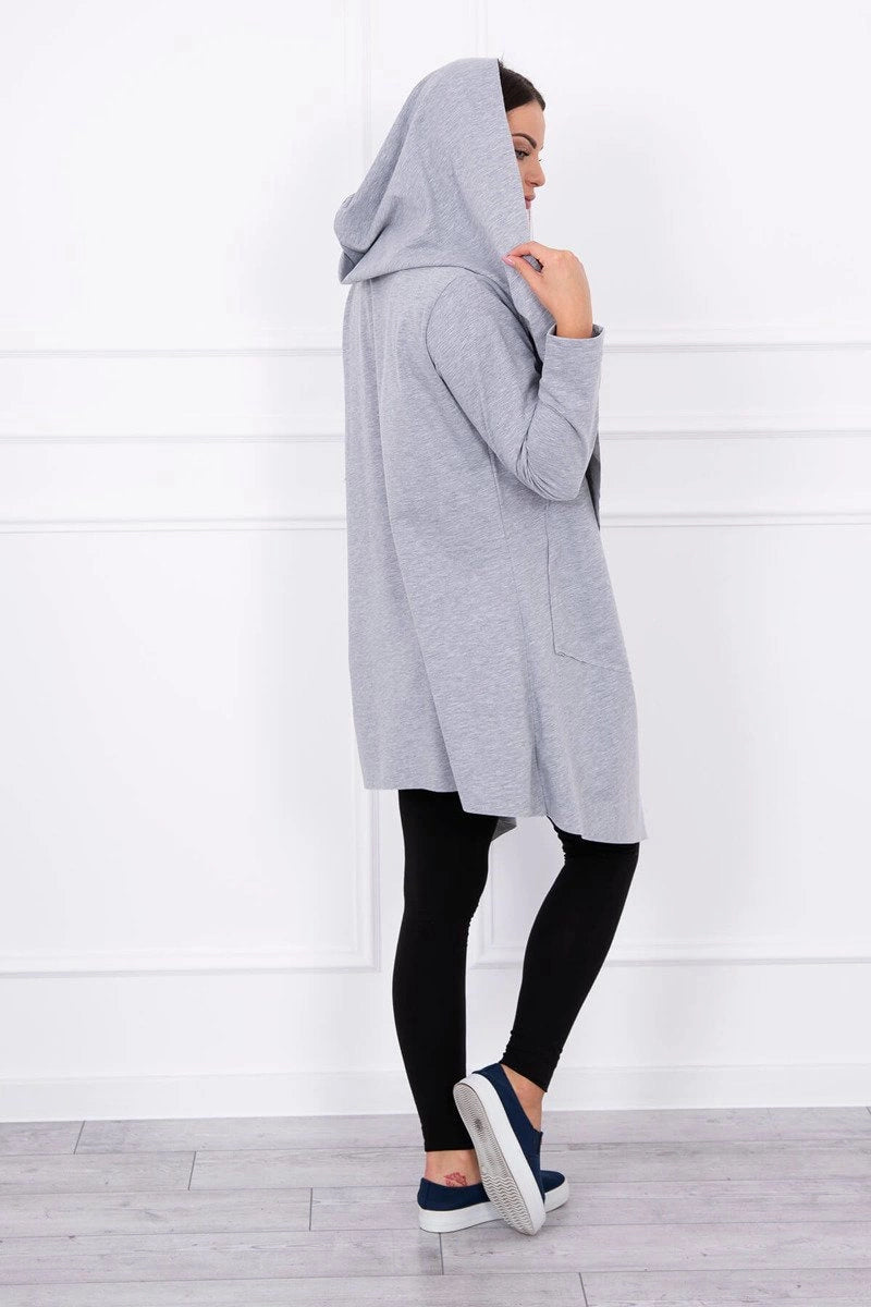 Cape with a loose hood 8928 / – Gray цвет / color | Lexline Fashion