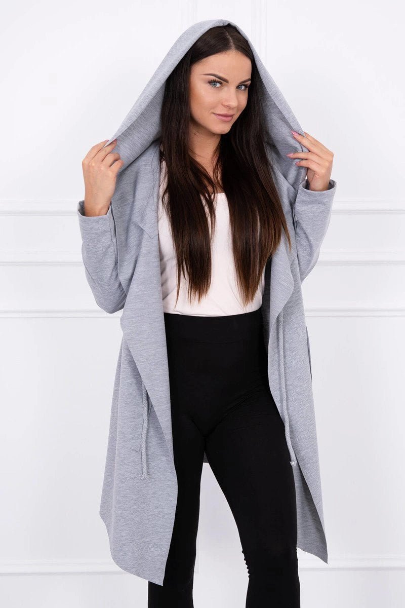 Cape with a loose hood 8928 / – Gray цвет / color | Lexline Fashion