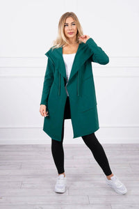 Cape with a loose hood 8928 / – Green цвет / color | Lexline Fashion