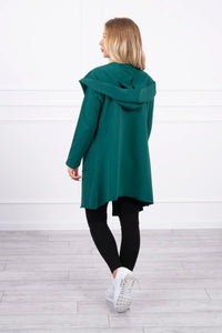 Cape with a loose hood 8928 / – Green цвет / color | Lexline Fashion