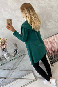 Cape with a loose hood 8928 / – Green цвет / color | Lexline Fashion