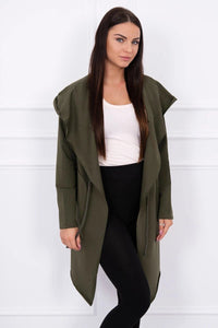 Cape with a loose hood 8928 / – Khaki цвет / color | Lexline Fashion