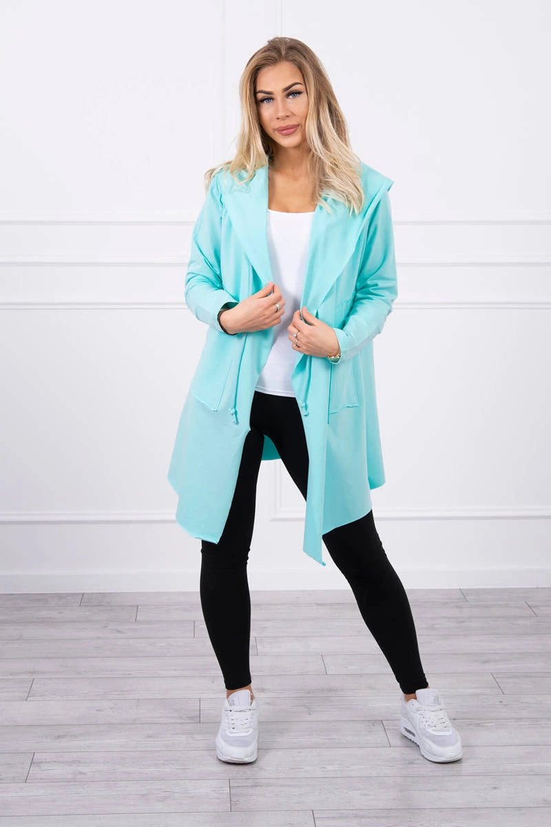 Cape with a loose hood 8928 / – Mint цвет / color | Lexline Fashion