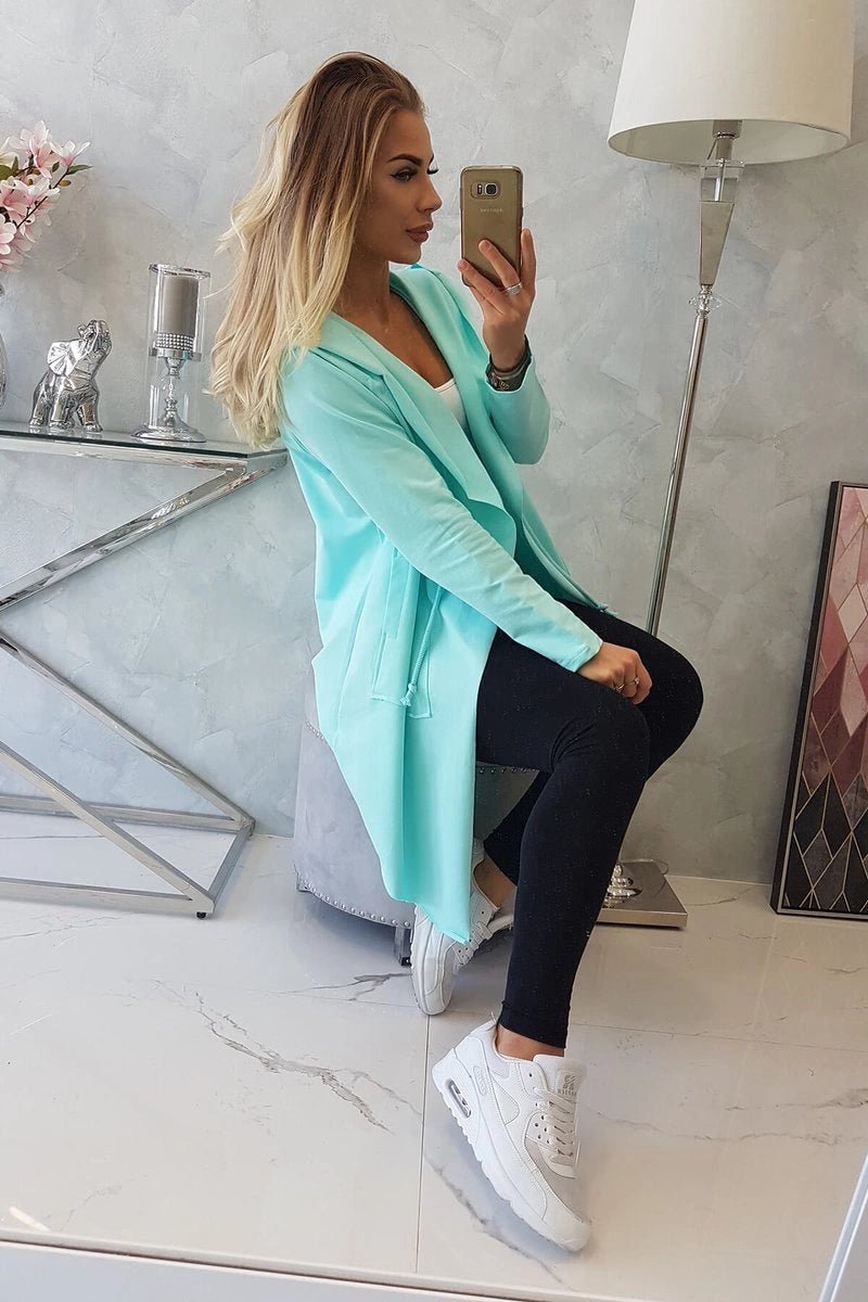 Cape with a loose hood 8928 / – Mint цвет / color | Lexline Fashion
